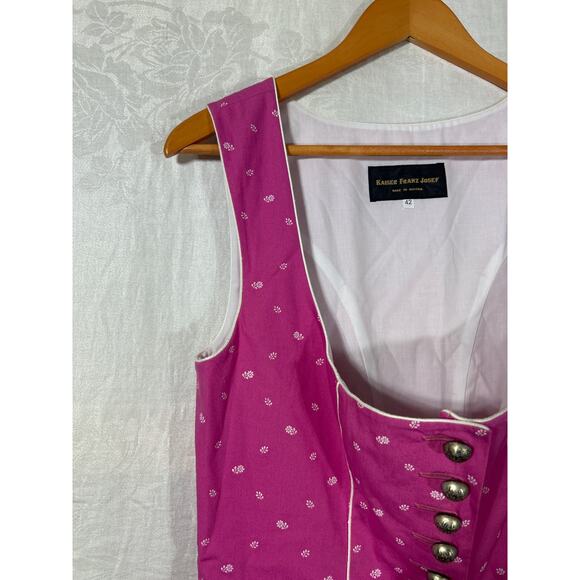 Kaiser Franz Josef Dress 42 Pink Flowers Austria Bavarian Dirndl Oktoberfest - Picture 6 of 14